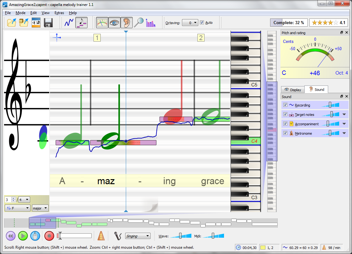 Übersicht capella melody trainer